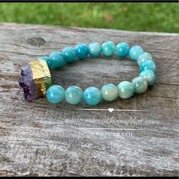 One of a kind semi Precious bracelet - Picture 3 of 4